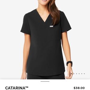 Figs Black Catarina Scrub Top XL